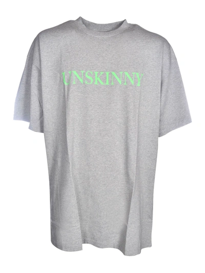 Vetements Unskinny Printed T-shirt In Grey In Grey
