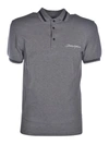 DOLCE & GABBANA EMBROIDERED LOGO POLO SHIRT IN GREY