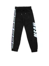Msgm Teen Logo-print Drawstring Track Pants In Black