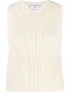 AMI ALEXANDRE MATTIUSSI RIB-KNIT SLEEVELESS JUMPER