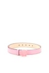 Versace La Medusa Leather Belt In Baby Pink Baby Pink Oro  (pink)