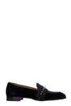 CHRISTIAN LOUBOUTIN NIT NIGHT LOAFERS IN BLACK SUEDE,1210989BK65