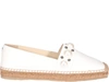 JIMMY CHOO DRU ESPADRILLES,DRU FLAT ABHLATTE/WHITE