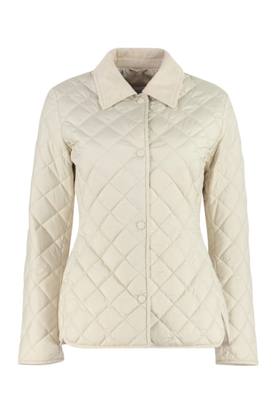 Add Quilted Jacket With Snaps In Beige