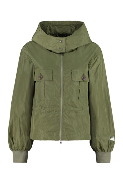 Add Technical Fabric Hooded Jacket In Green
