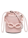 RED VALENTINO PINK LEATHER BUCKET BAG WITH RESIN CHAINI DETAIL,11770781