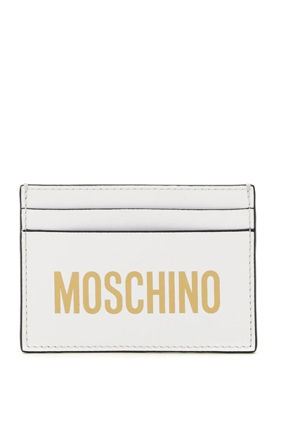 Moschino Logo Cardholder In White,gold
