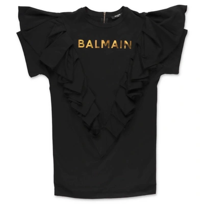 Balmain Kids' Dress In Nero