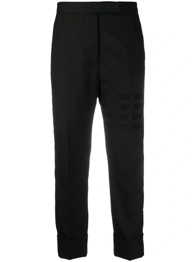 Thom Browne 4-bar High-waisted Trousers In Black