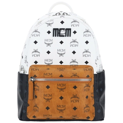 Mcm Women's Rucksack Backpack Travel  Stark Visetos In White