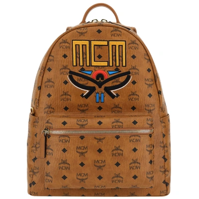 Mcm Women's Rucksack Backpack Travel  Stark Tribal Visetos In Brown