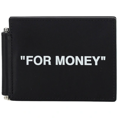 Off-white Men's Leather Slim Money Clip In Black