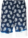 Msgm Paisley-print Knee-length Shorts In Navy