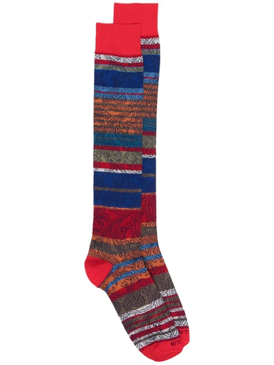 Etro Stripe-print Socks In Red