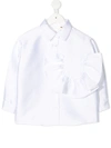 CAROLINE BOSMANS RUFFLE-EMBELLISHED POPLIN SHIRT