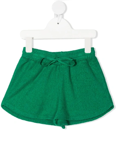 Longlivethequeen Kids' Organic Cotton Terry Shorts In Green
