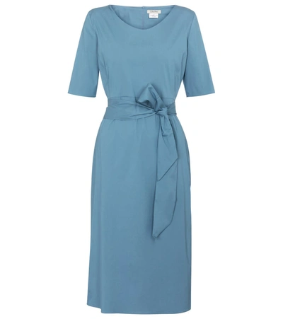 's Max Mara Liriche Cotton Poplin-blend Midi Dress In Blue