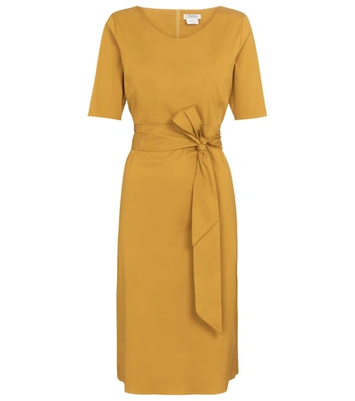 's Max Mara Liriche Cotton Poplin-blend Midi Dress In Yellow