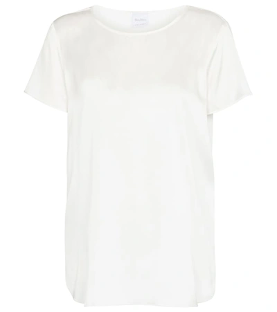 Max Mara Cortona Stretch-silk Top In White