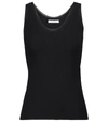 Max Mara Plava Silk And Cashmere Knit Tank Top In Black