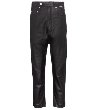 Rick Owens Drkshdw Lacquered Cropped Jeans In Black