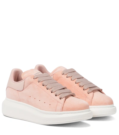 Alexander Mcqueen Oversized Blush Suede Sneakers In Rose