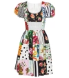 Dolce & Gabbana Sicilian Patchwork Mini Poplin Dress In Multicoloured