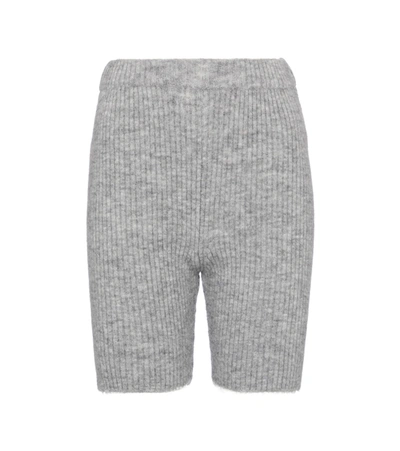 Nanushka Siu Ribbed-knit Biker Shorts In Grey