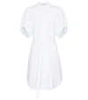 Stella Mccartney Anastasia Belted Organic Cotton-poplin Mini Shirt Dress In White