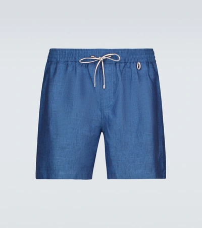 Loro Piana Swim Shorts In Sea Surface Color In Eye Azure