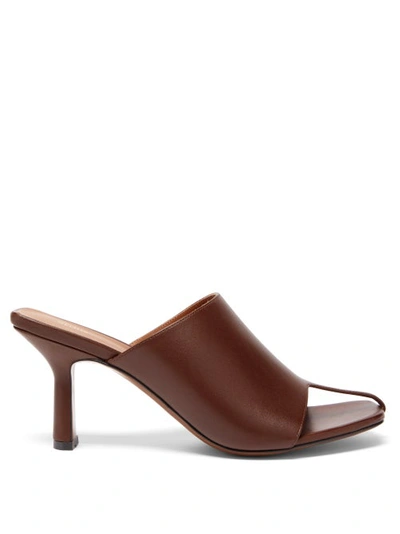 Neous Jumel Open-toe Leather Mules In Brown