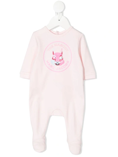 The Marc Jacobs Babies' Logo-print Cotton Pyjama In 粉色