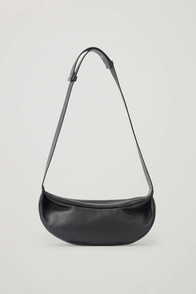 Cos Leather Crossbody Bag In Black
