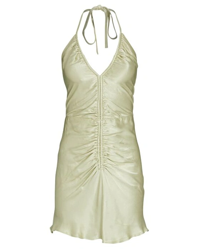 slim fit dress slacks Shona Joy Lana Ruched Halter Midi Dress in Tree Green – Coco & Lola