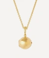 DINNY HALL GOLD PLATED VERMEIL SILVER MY WORLD LARGE ORB LOCKET NECKLACE,000543483