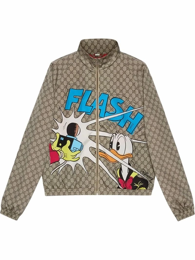 Gucci X Disney Donald Duck Gg Jacket In Camel