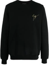 Giuseppe Zanotti Logo-embroidered Cotton Sweatshirt In Black