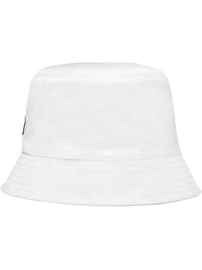 Prada Recycled Nylon Bucket Hat In White