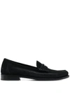 SAINT LAURENT SUEDE PENNY LOAFERS