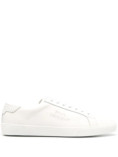 Saint Laurent Men's Sl/06 Signature Perforated Leather Low-top Sneakers In White