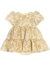 DOLCE & GABBANA RUFFLED BROCADE DRESS