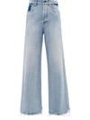 MIU MIU FRAYED WIDE-LEG JEANS