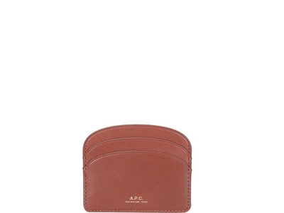 Apc A.p.c. Demi Lune Cardholder In Brown
