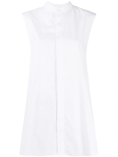 Ami Alexandre Mattiussi Sleeveless Shirt With Buttoned And Belted Back In White