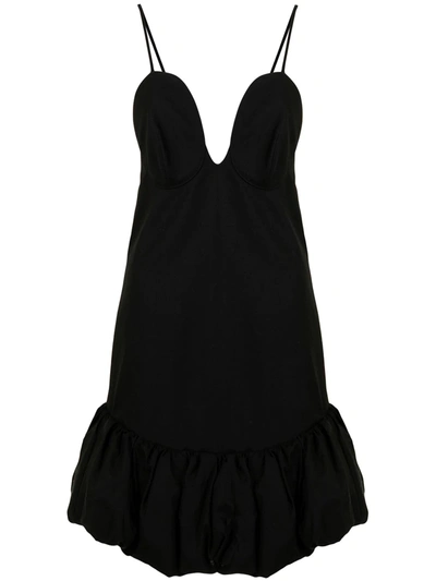 Khaite Sienna Cotton Twill Dress In Black