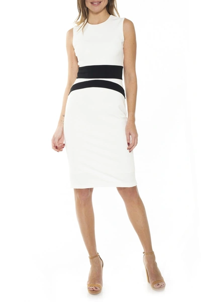 Alexia Admor Arielle Colorblock Dress In Ivory/black