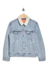 Levi's Blue Denim Type Ii Sherpa Trucker Jacket In Changing Seasons