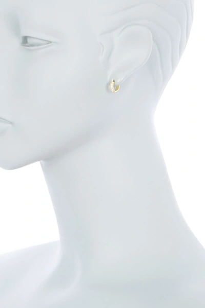 Nordstrom Rack Double Row Pave Cz 10mm Huggie Hoop Earrings In Clear- Gold