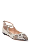 AGL ATTILIO GIUSTI LEOMBRUNI SNAKESKIN EMBOSSED BALLET FLAT,194556063852