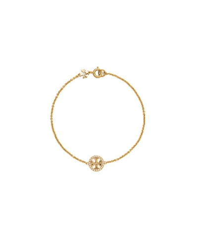 Tory Burch Miller Pavé Chain Bracelet In Tory Gold/crystal